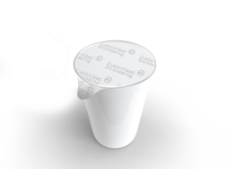 Customized embossing feature for yogurt cups